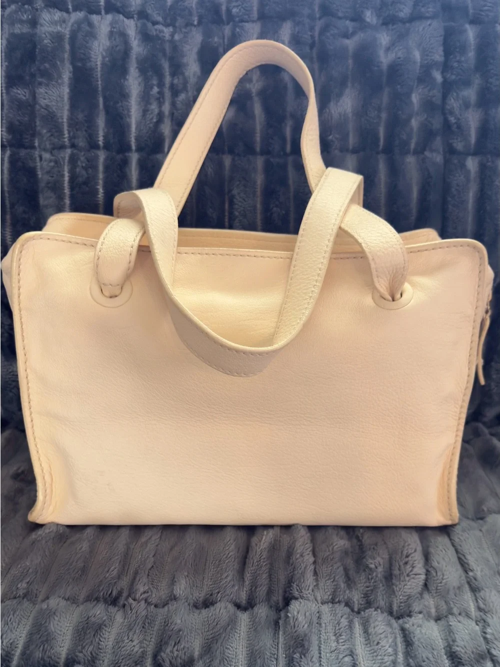 CHANEL Cream Leather Double C Stitch Tote~Vintage